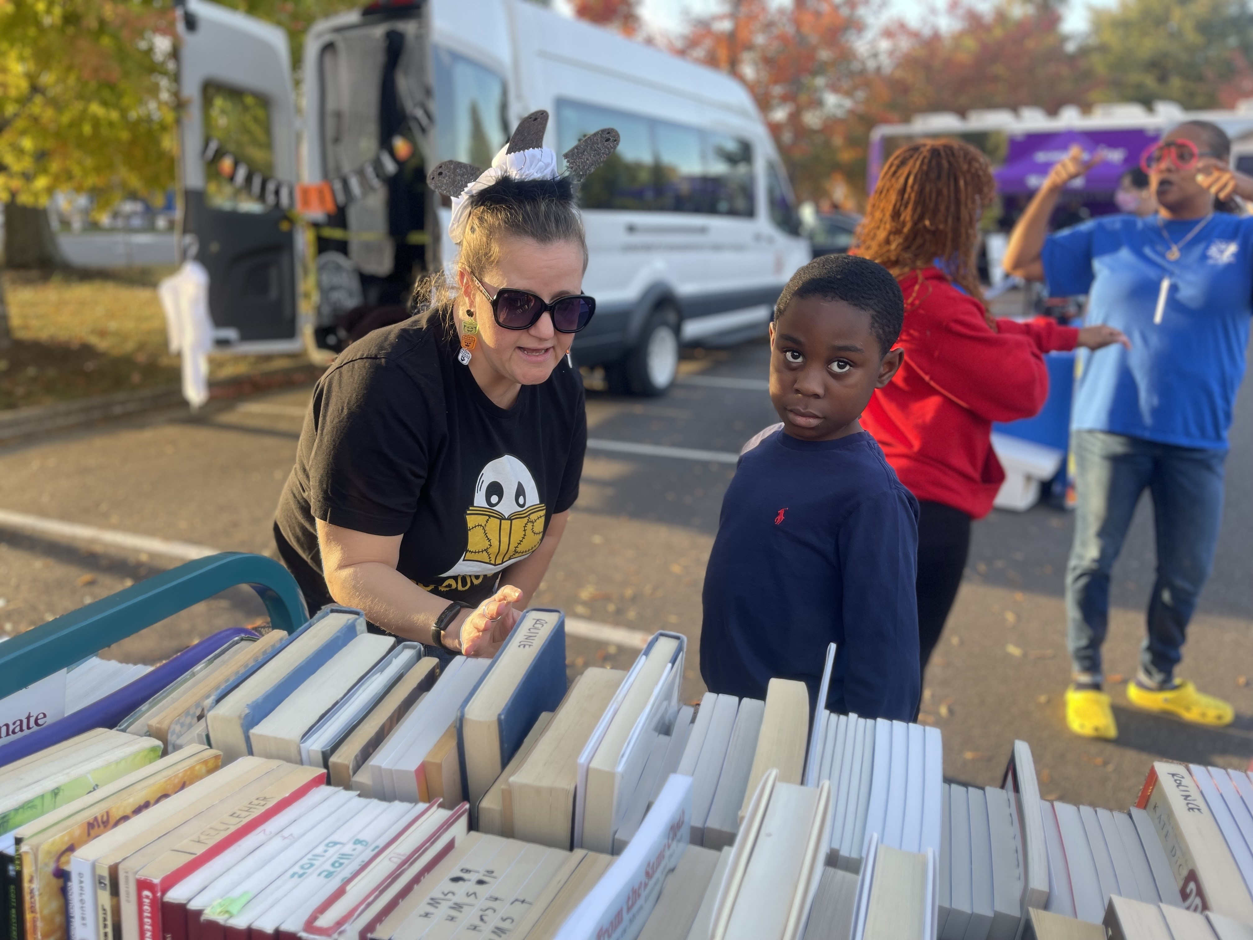 Book give-away at fall fest