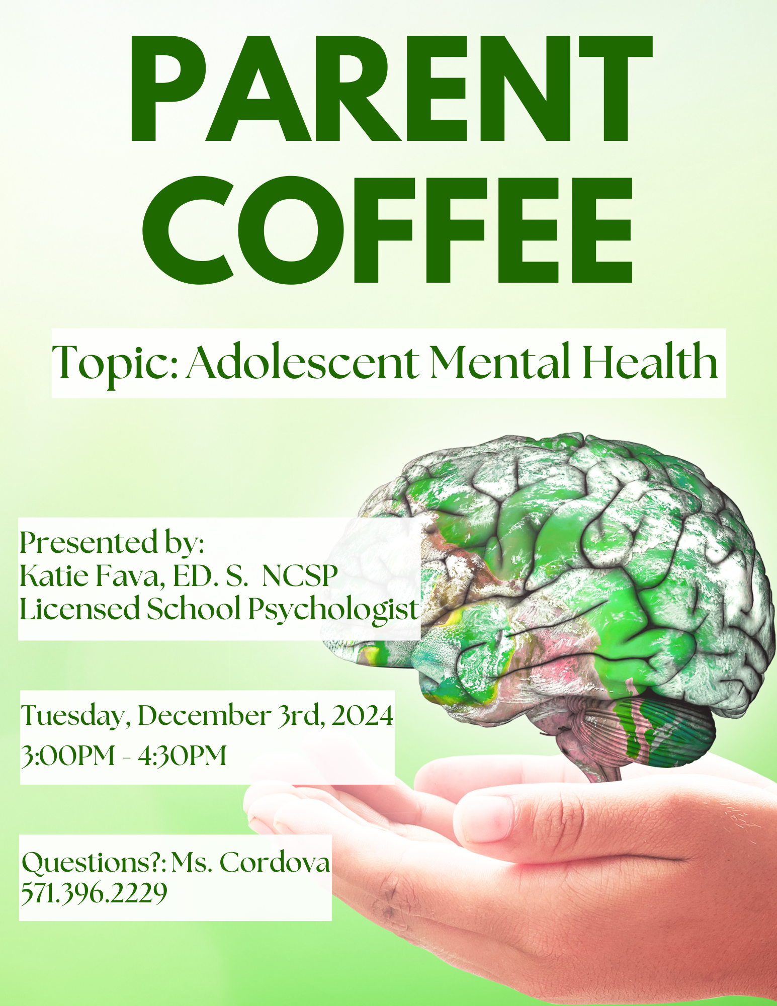 December Parent Coffee Flyer English