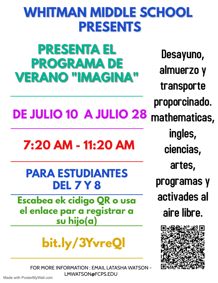 Spanish IMAGINE Summer Program Flyer