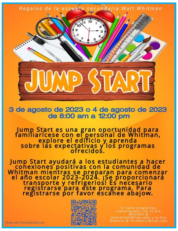Spanish Language Jump Start Flyer 2023
